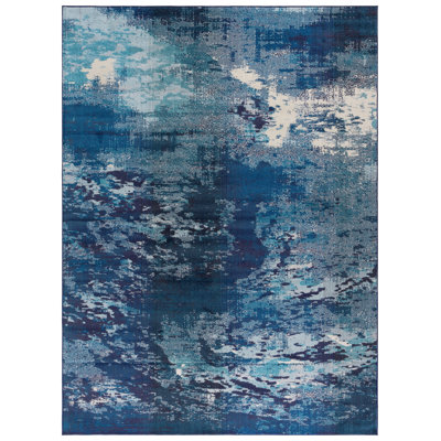 Mifflin Abstract Navy/Ivory Area Rug