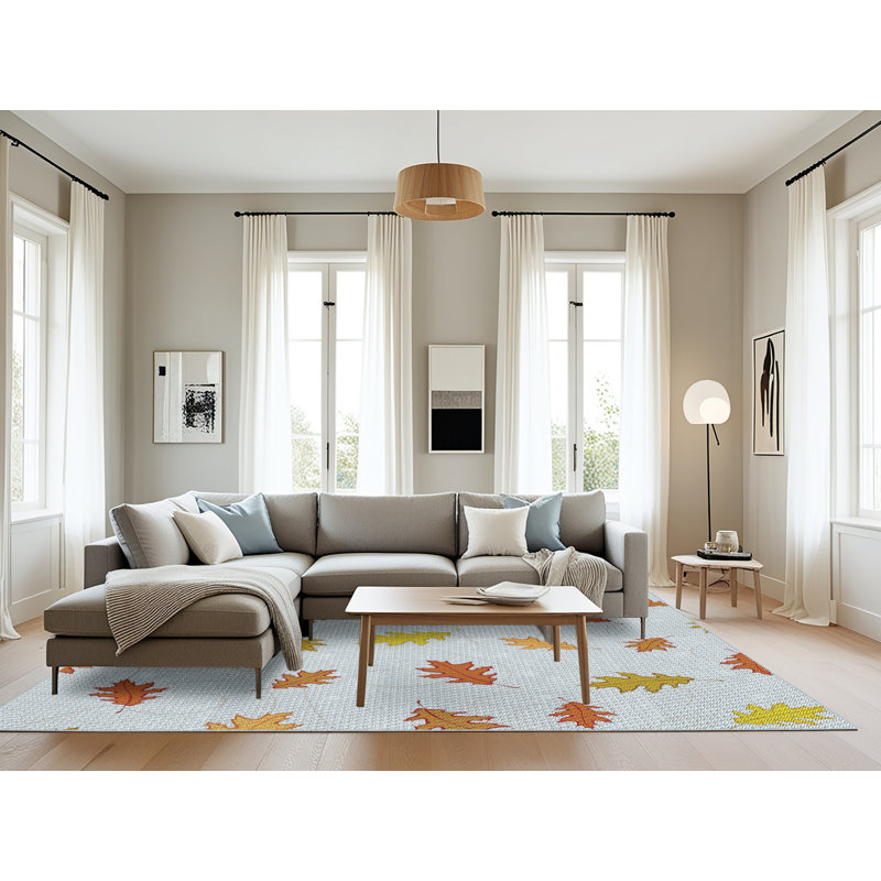 Tapis floral vert / bleu / brun Ymir, Rectangle 8 pi x 12 pi