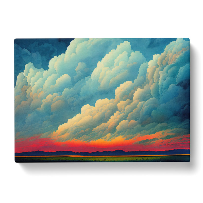 Dreamy Cloudy Sky - Wrapped Canvas Painting, 35cm H x 50cm W x 3cm D