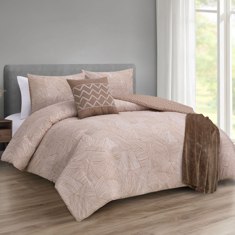 Ensemble d'édredon pour lit double / grand 5 pièces Geo Harmony, Grand lit