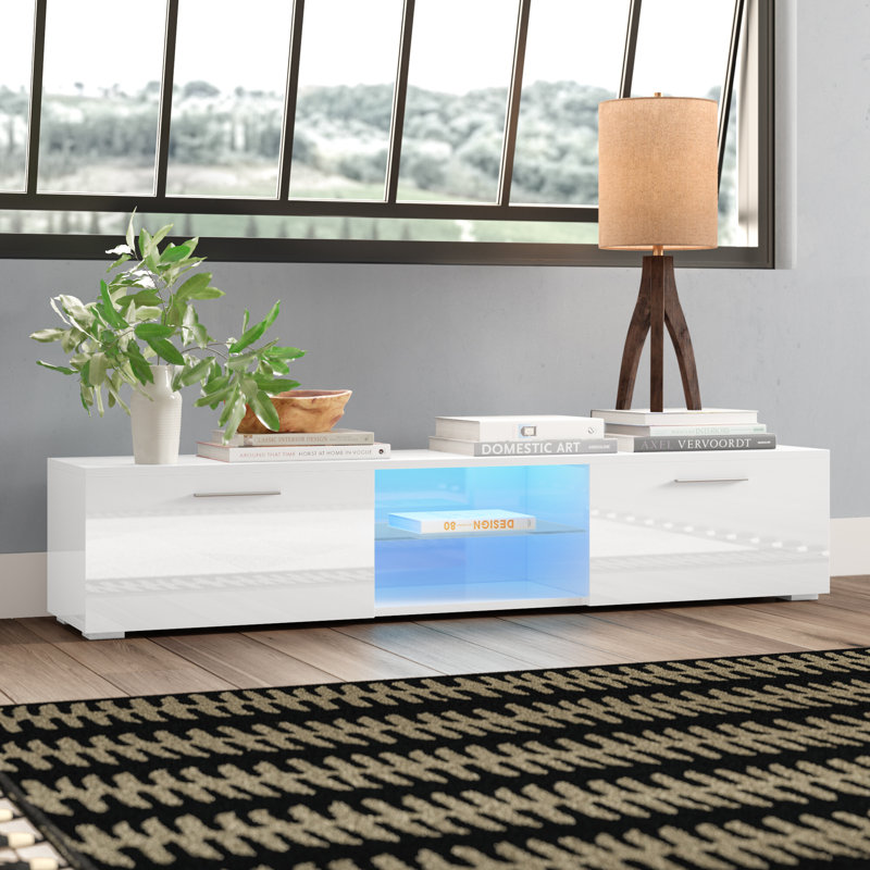 Meuble télé pour téléviseur de 70 po ou moins Kashton, Blanc