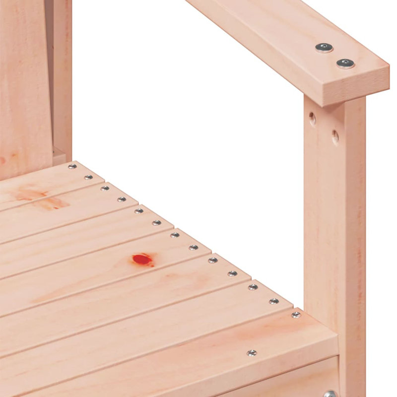  Chaise de patio en bois massif 24,4 po x 22 po x 30,3 po Douglas