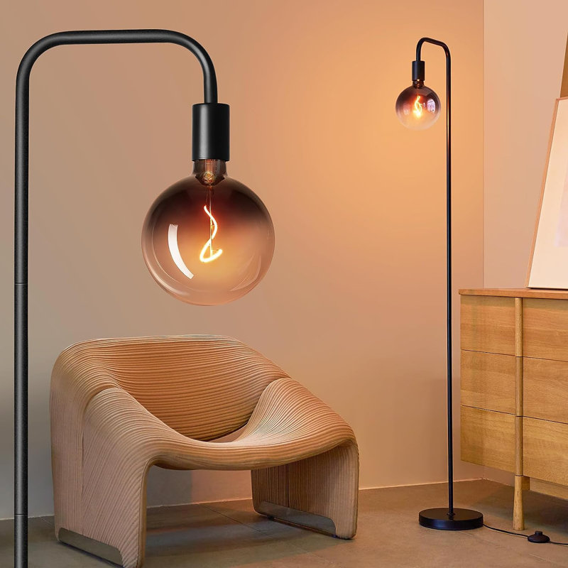 64'' Arched Floor Lamp, Black