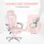 Inbox Zero Creaser Adjustable Reclining Ergonomic Faux Leather Swiveling PC & Racing Game Chair with Footrest in Pink