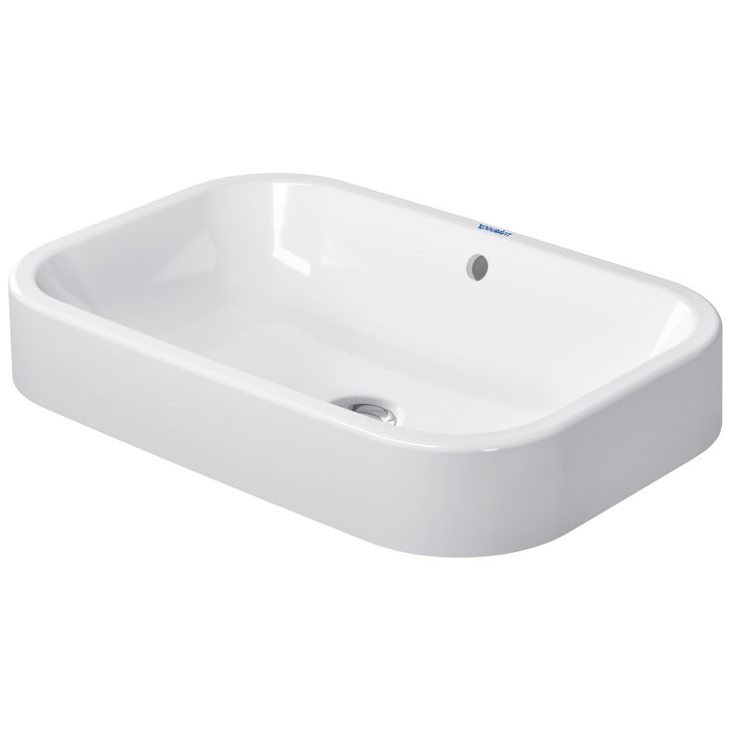 Duravit Happy D.2 Ceramic Rectangular Vessel Bathroom Sink with Overflow