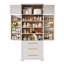 Armoire de cuisine de campagne de 78,2 po de hauteur avec 8 tablettes de porte, armoire de rangement avec 3 tablettes réglables, 3 grands tiroirs, armoire polyvalente-960234199