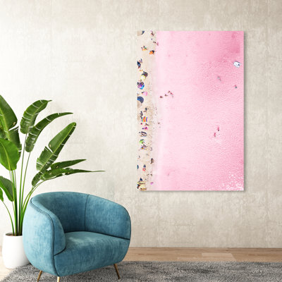 " Nautical and Coastal Pink Beach " Graphic Art Print