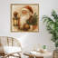 Décoration murale classique de père Noël avec lanterne et branche de pin - impression sur toile encadrée-454653075-454653166