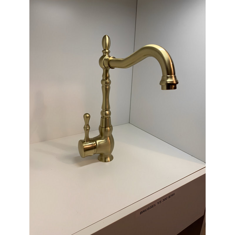 Brushed Gold Victorian Bar Prep Kitchen Faucet
