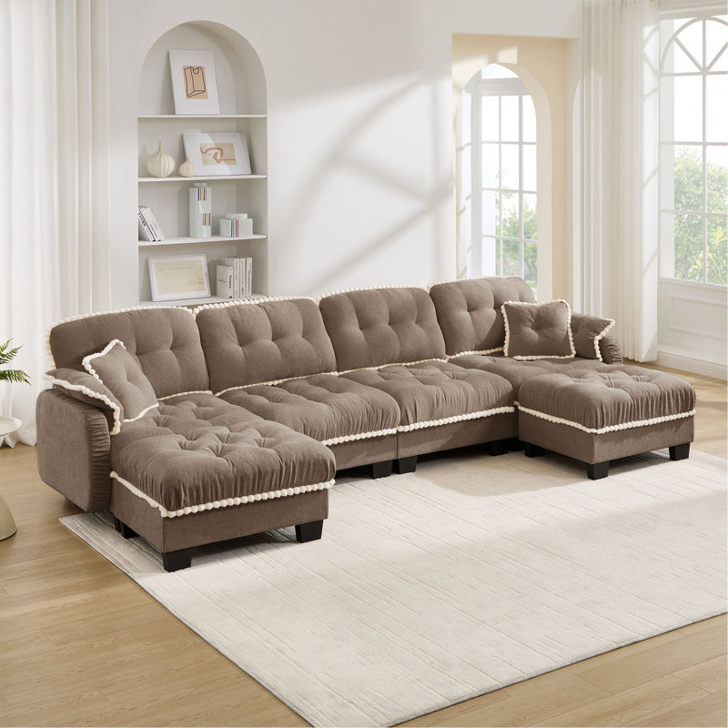 Canapé Chenille Cloud, L 131,5 po, Brown Chenille