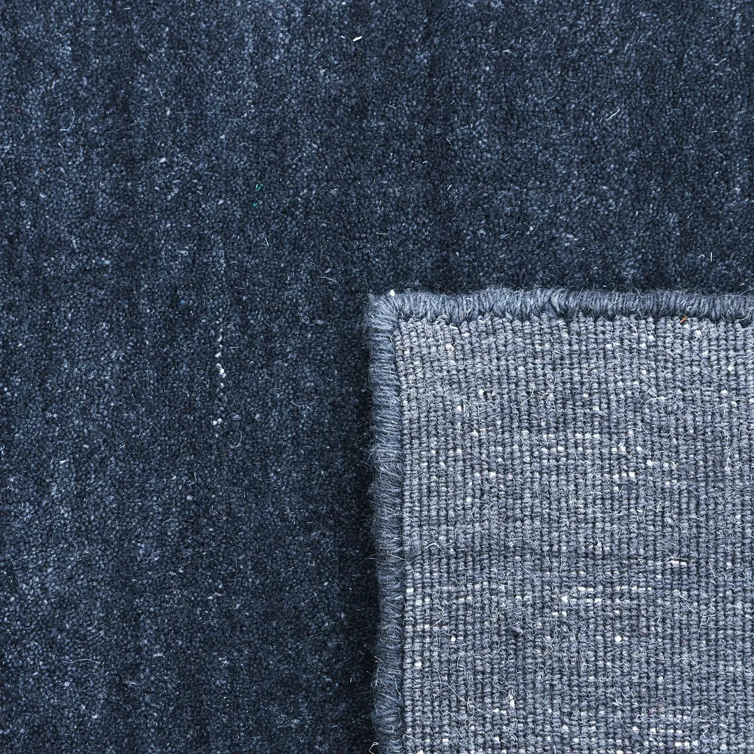 Handmade Navy Rug, Rectangle 3' x 5'