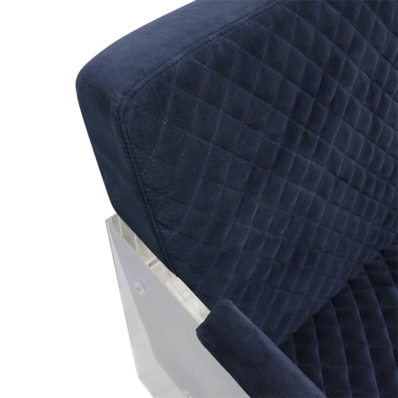 Tribecca 24" Wide Velvet Armchair, Navy Velvet