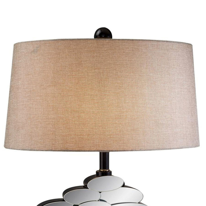 Lampe de table haute en polyrésine de 25,5 po avec finition bronze et détails en verre
