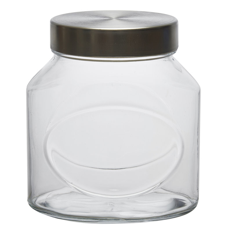 Glass Jar, 16cm H x 10.5cm W x 10.5cm D