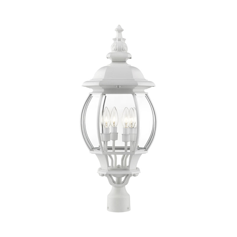 Tête de lanterne d'extérieur 4 lumières H 26,5 po Alaula, Blanc texturé