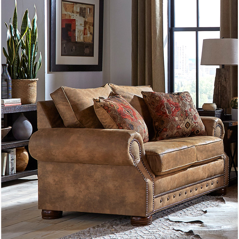 Gabrielle Rolled Arm Loveseat with Reversible Cushions