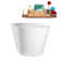 51" Streamline Soaking Glossy White Freestanding Tub and Tray With Internal Drain