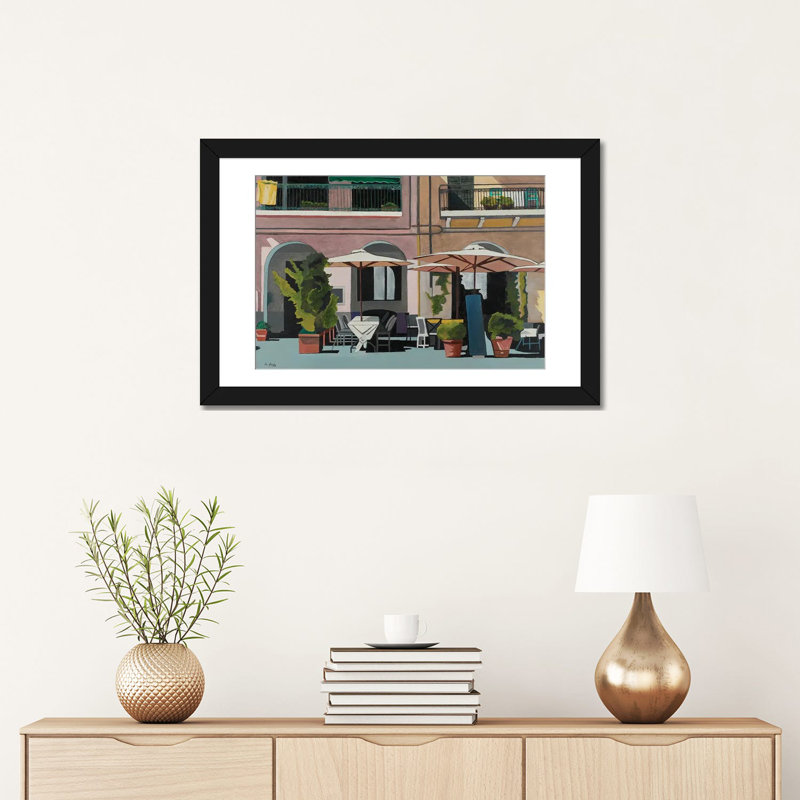 Imperia, Italy, Black Open Corner Framed Paper, White, 16" H x 24" W x 1" D