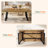 63" Solid Wood Rectangular Dining Table with Double Pedestal Metal Legs
