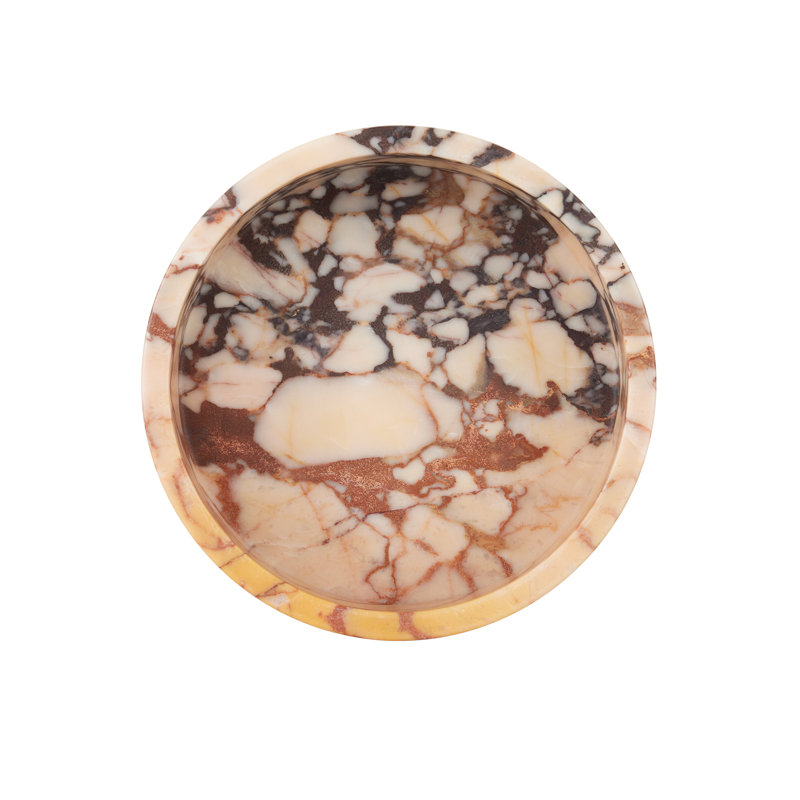 Digby Handmade Purple Breccia Decorative Bowl, 3.5" H x 8" W x 8" D