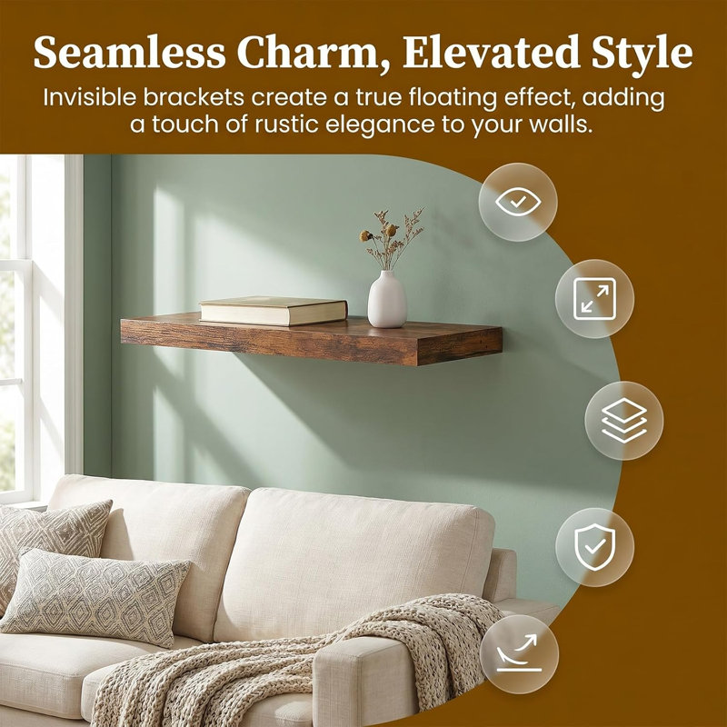 3 Piece Wood Floating Shelf