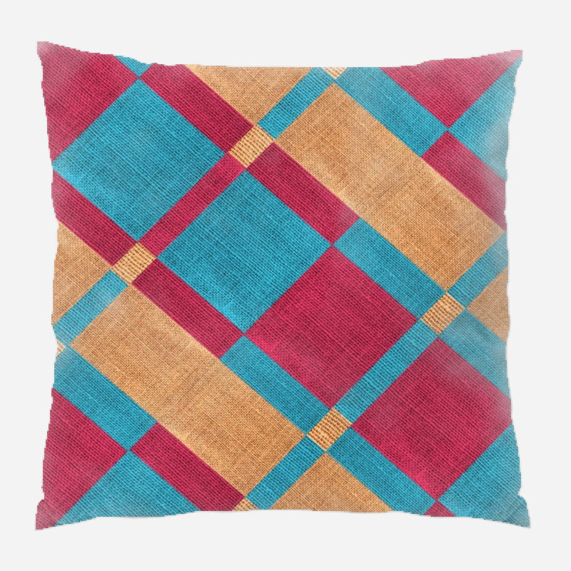Fabric Geometric Microsuede Reversible Throw Pillow