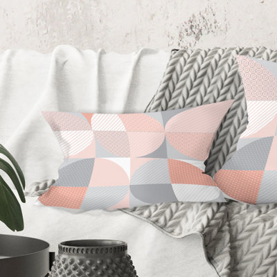 Round geometric textured pattern - Mid-Century Modern Printed Throw Pillow