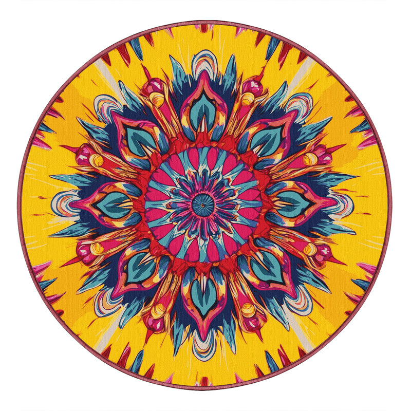 Color Cascade Rug, Round 4'