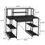 Bureau noir avec tablettes ouvertes et huche-161980223