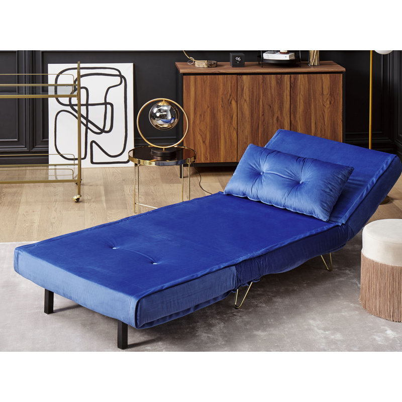 Millar Queen 85cm Upholstered Futon And Mattress, Navy Blue