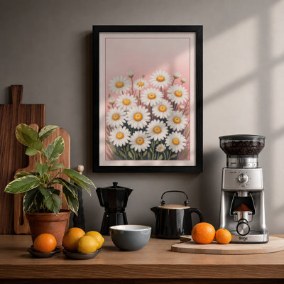 Daisy Arrangement Botanical - Framed Print