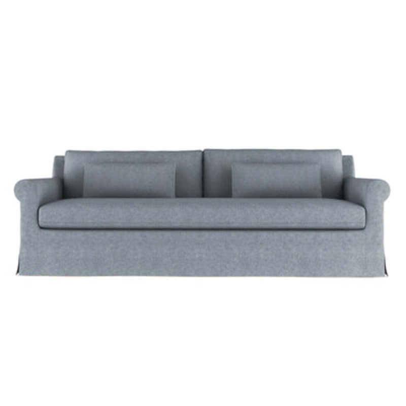 Canapé Ludlow, H 34 po x l 120 po x P 38 po, Ébène, Velours moelleux brume