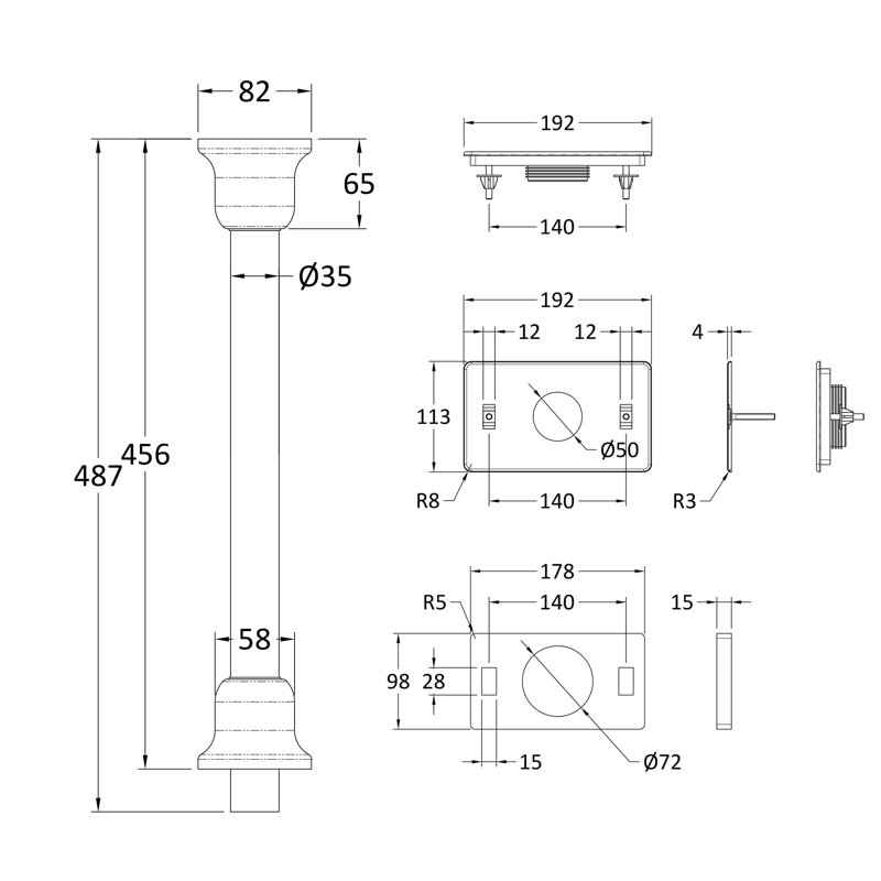 Richmond Mid Level Flush Pipe Kit