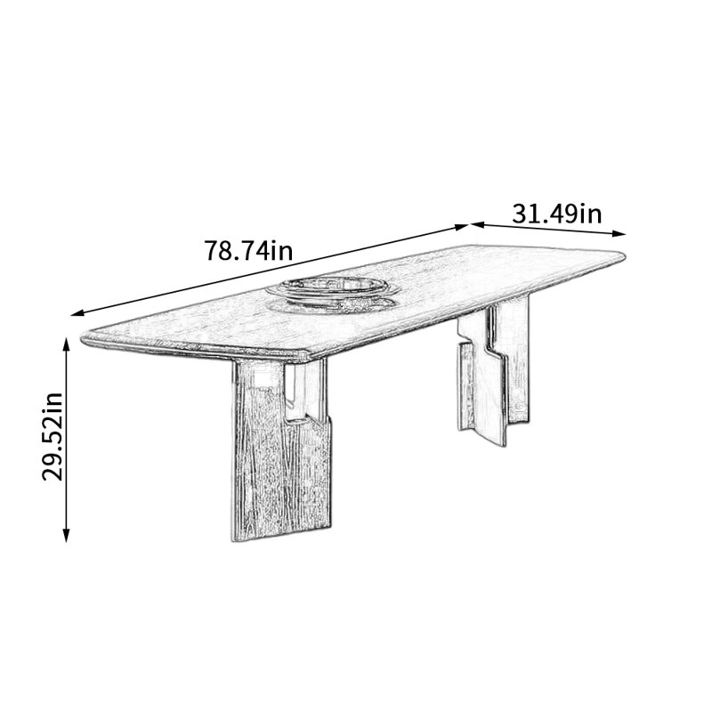 Grand bureau d'écriture Black Minimalist Art, H 29,52 po x l 78,74 po x P 31,49 po