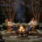 Outdoor Wooden Folding Adirondack Chair Set Of 2 With Pre-Assembled Backrest, Wood Patio Chair For Garden Backyard Porch Pool Deck Firepit