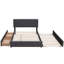 Lit plateforme tapissier avec 2 tiroirs et 1 lit gigogne en tissu de lin-1208298837