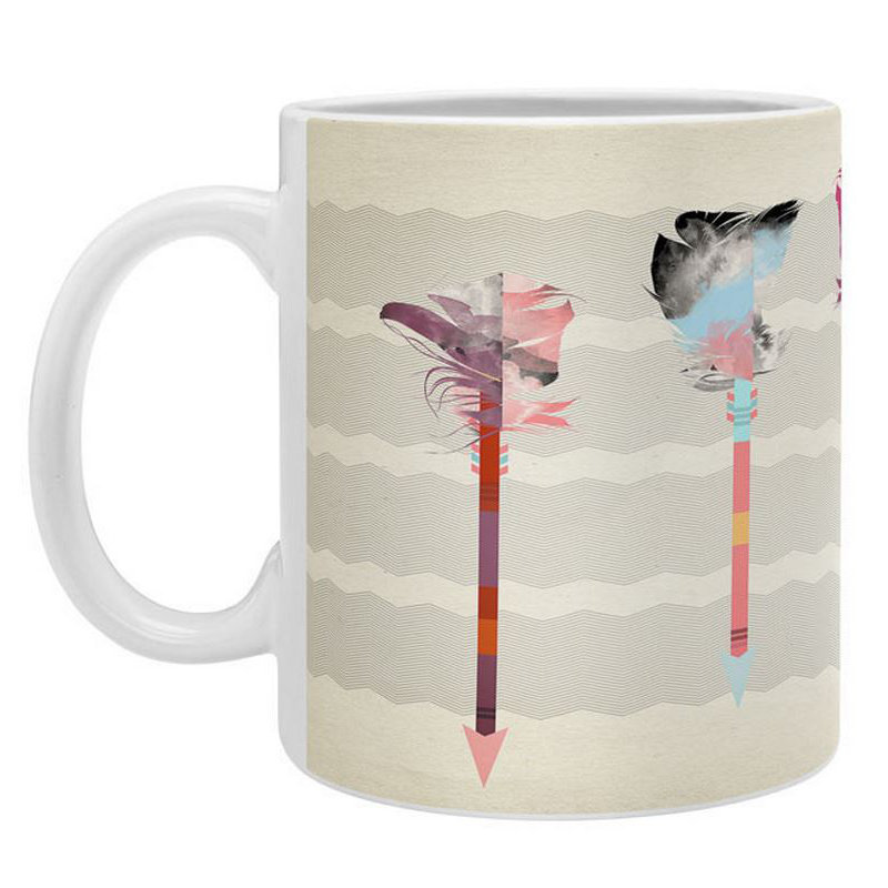 Grande tasse à café à flèches plumes