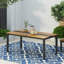 Table de salle à manger d'extérieur avec plateau et cadre en bois d'acacia, table de patio moderne pour balcon ou jardin, naturel,