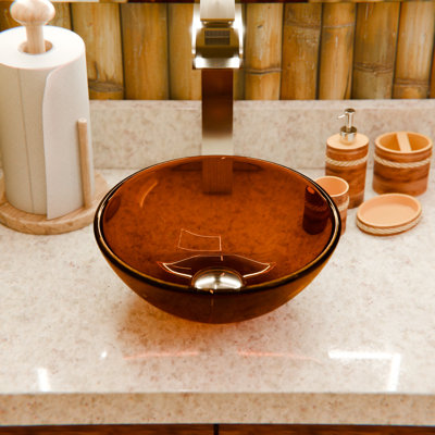 Glass Circular Vessel Bathroom Sink