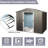 Outdoor 8Ft X 6Ft Metal Shed - Gray, Robust Galvanized Construction Sliding Doors & Convenient Access Strong Panels Secure Storage Solution-123403647-123403650