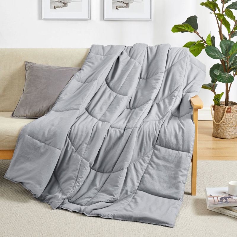 Queen Size Reversible Microfiber Quilted Throw Blanket