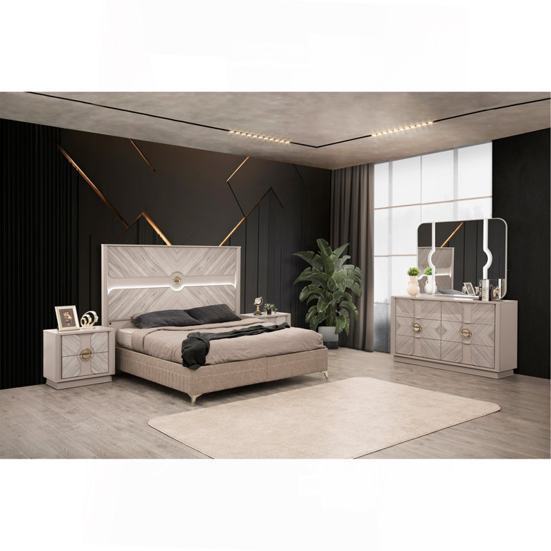 Ensemble de chambre avec grand lit 4 pièces Eternity, Grand lit