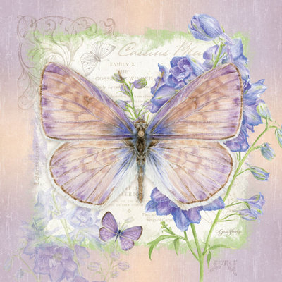 Toile murale Somers papillon lavande et delphinium