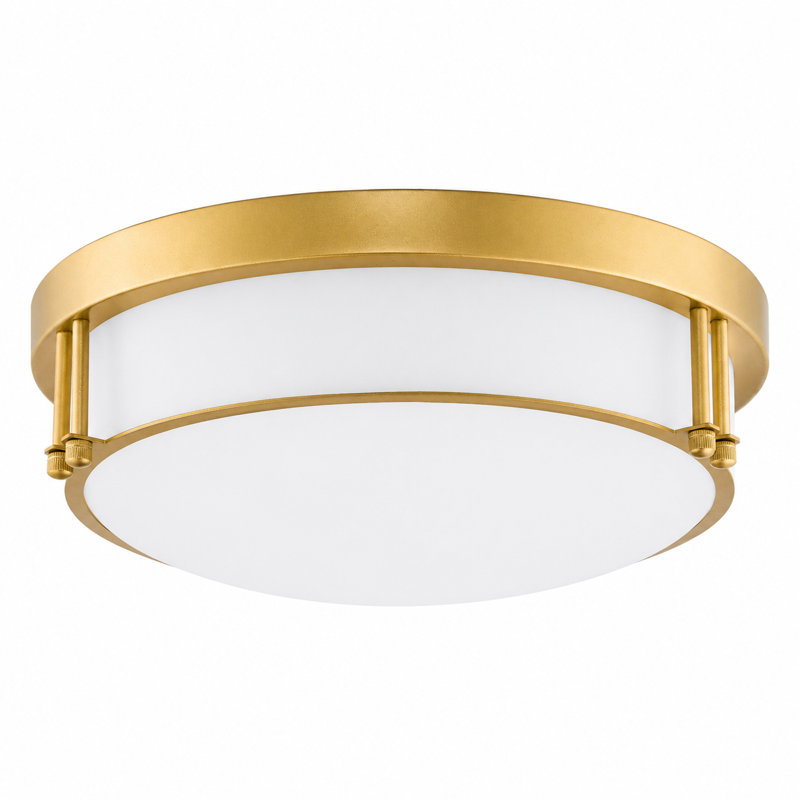 Plafonnier encastré moderne 12 lumières 2 pouces avec verre givré, Verre givré, Doré