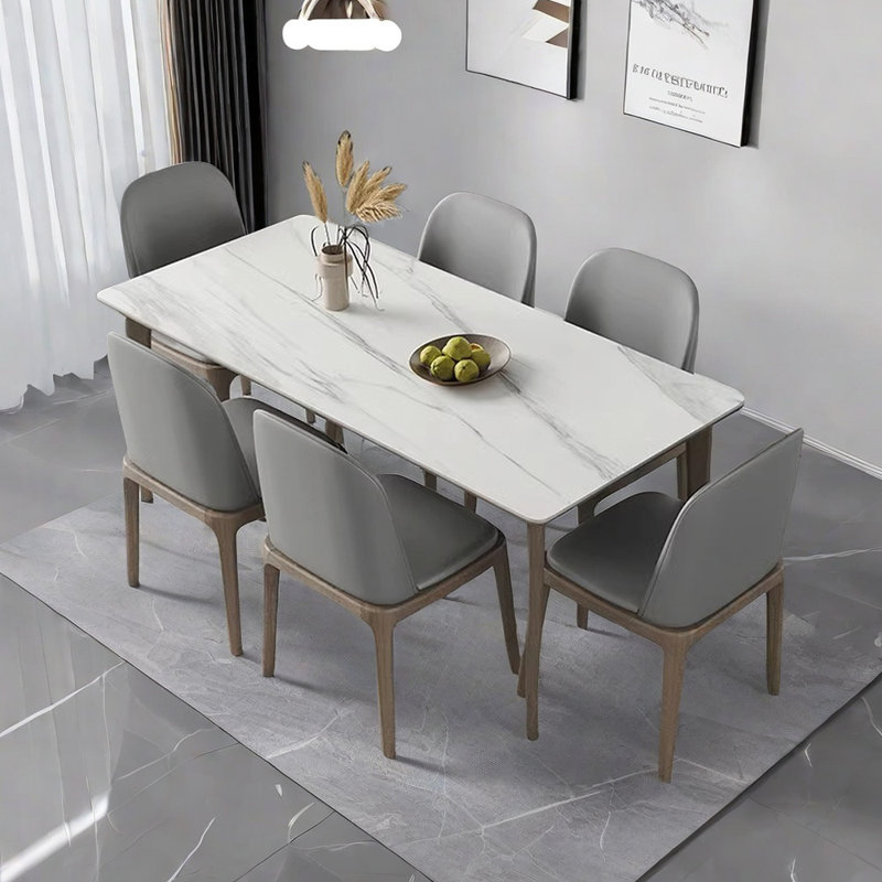 Ensemble de table à manger moderne et simple en bois massif, 7