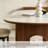 Simple Slab Rock Ash Oval Dining Table