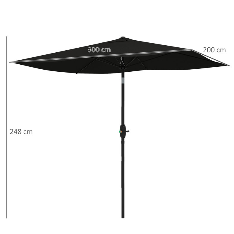 205cm Tilt Beach,Traditional Parasol, Black