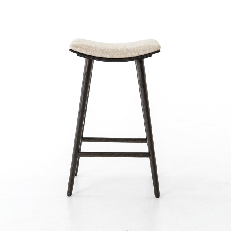 Tabouret Schaeffer, Tabouret de bar (siège d'une hauteur de 30 po), Rayonne / viscose - Essence naturelle / noir Paraw