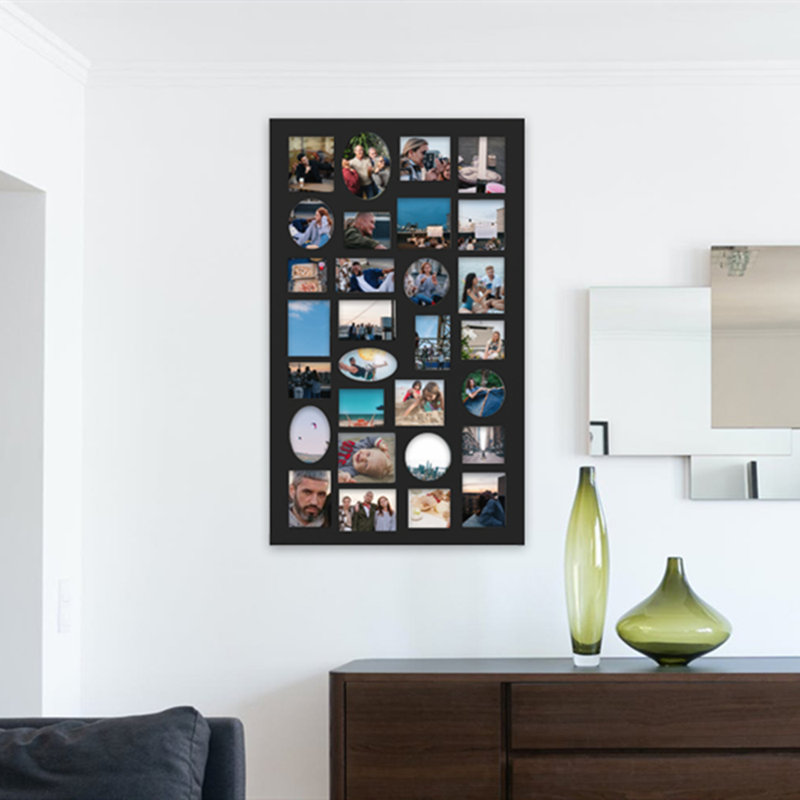 Black Solid + Manufactured Wood Picture Frame