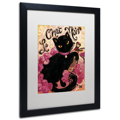Bardot 'Le Chat Noir' Framed Painting Print